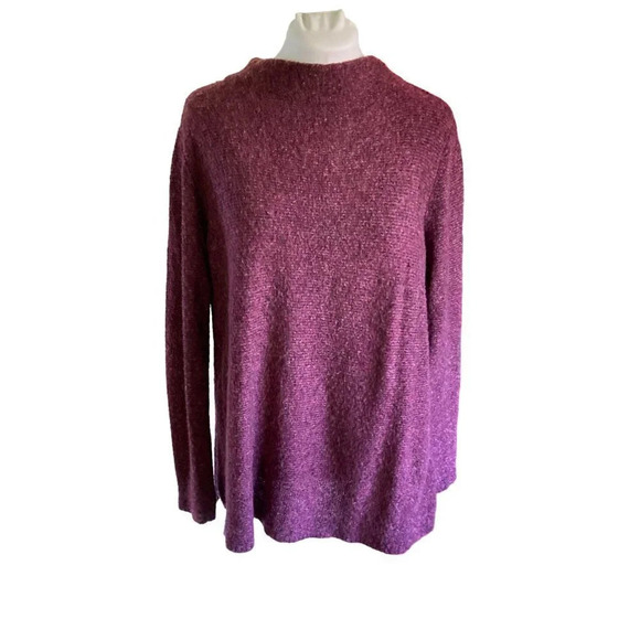 𝅺Old Navy Marled Nubby Purple Pullover Wool‎ Blend Sweater, Size Large - Picture 1 of 7